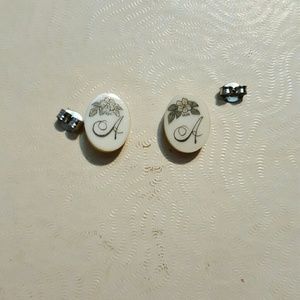 "A" Earrings
